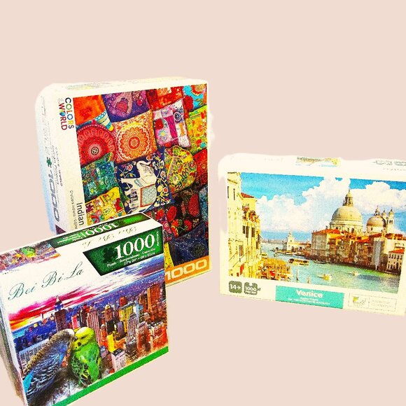 Venice Italy,Indian Pillows,BeiBiLa love Parrots High End 1000 Piece Puzzles Pre - Picture 2 of 12